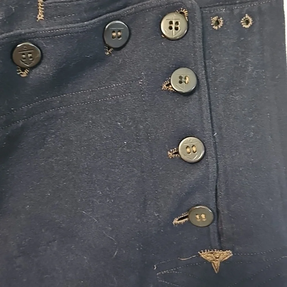 Vintage US Navy 1940s Blue Wool High-Waisted Sailor Trousers Womens 30 Classical - Picture 7 of 16